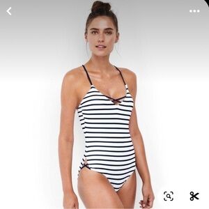 Lands’End Striped One Piece Swimsuit